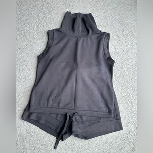 Sleeveless Cowl Neck Lounge Top and Shorts Set, Small